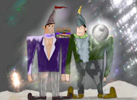 two men in hats standing next to each other